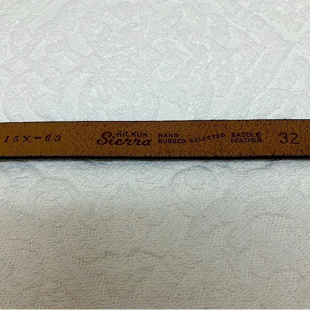 Hickok Sierra vintage saddle leather belt hand rubbed, black/gray, silver